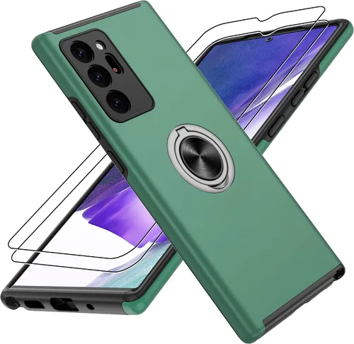 Vista 17 de Gritup - Funda para Galaxy A05S con protector de pantalla HD×2, funda protectora para teléfono a prueba de golpes con soporte magnético de anillo