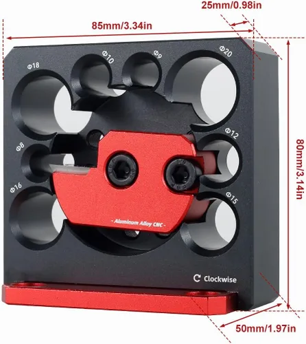 Vista 8 de Kit de plantillas para hacer clavijas, 8 piezas, métrica ajustable de 0.39 a 0.78 pulgadas, aleación de aluminio, taladro eléctrico de fresado