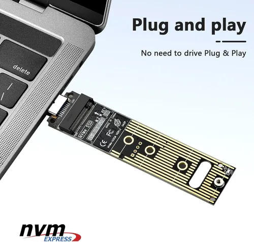 Vista 6 de ELUTENG Adaptador NVME a USB 3.1 Gen 2 a M.2 NVMe SSD Convertidor Adaptador 10Gbps PCIe basado M Key Disco Duro Lector Max 4TB Soporte UASP para SSD