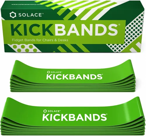 Vista 8 de KICK BANDS Bandas para sillas para niños con pies inquietos, paquete de 3 bandas para aliviar la ansiedad con TDAH para sillas y escritorios