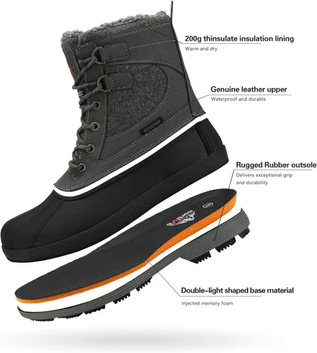 Vista 4 de NORTIV 8 Botas de nieve impermeables para hombre