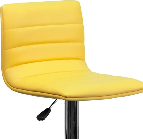 Vista 51 de Flash Funiture silla de bar ajustable con base cromada, Vinilo, Gris