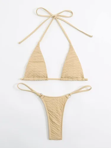 Vista 3 de SHENHE Traje de baño de 2 piezas para mujer, con tanga de triángulo, con lazo lateral