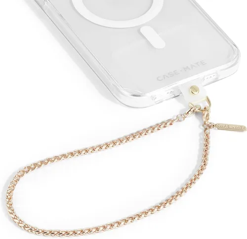 Vista 13 de Case-Mate Correa de muñeca con dije de teléfono, cadena dorada/cuero negro Detachable Anti-Theft Phone Strap - Hands-Free iPhone Wrist Strap for