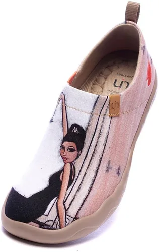 Vista 55 de UIN Mocasines casuales para mujer, de viaje, pintados, para caminar, ligeros, cómodos, de lona, tenis de moda