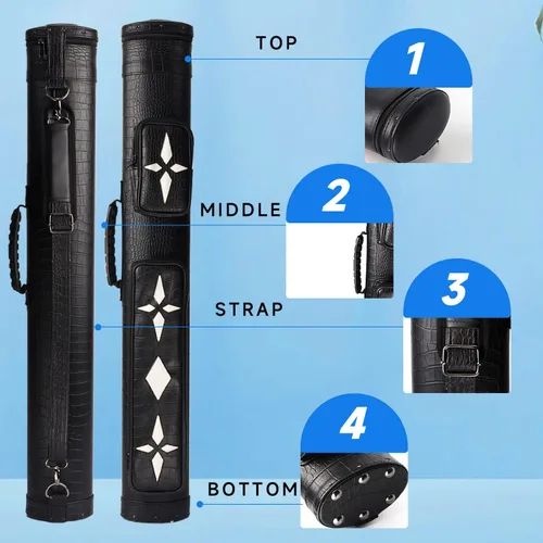 Vista 3 de GSE Games & Sports Expert Estuche de transporte para taco de billar duro de lujo 2x2, estuche para taco de billar, accesorios de billar
