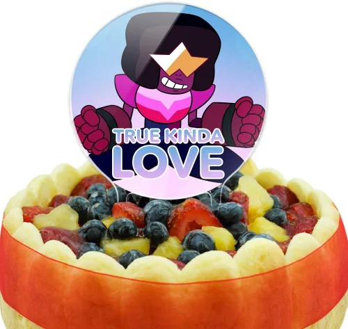 Vista 5 de Decoración de pastel de acrílico Steven Universe Garnet True Kind of Love para decoración de fiesta para boda, aniversario, cumpleaños, graduación