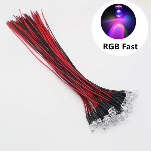 Vista 6 de 20 unids/lote DC12V F5mm 7.9 in redondo precableado agua claro LED lámpara bombilla pre-cableado emisor diodos para bricolaje decoración del hogar