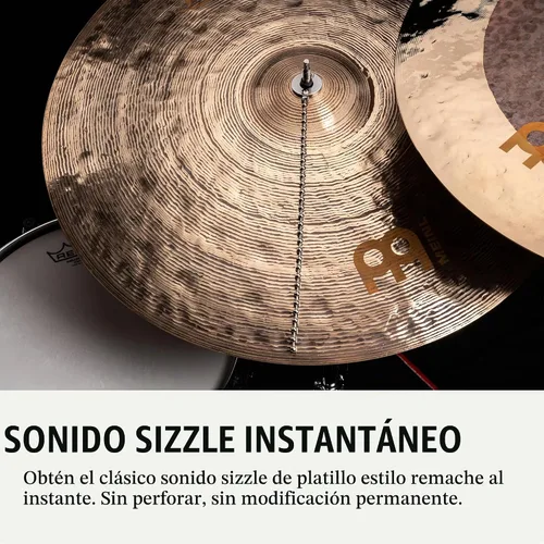 Vista 2 de Meinl Platillos Tocino Platillos Sizzler - Sonido de remache sin taladro, Paseo/Choque/China