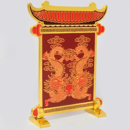 Vista 5 de Feng Shui estatua Yang potenciador de energía con doble dragón escultura riqueza porsperidad decoración de oficina en casa W5515