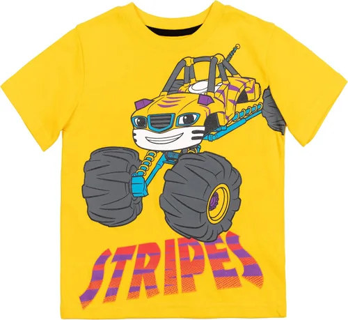 Vista 2 de Blaze and the Monster Machines Pickle Crusher Blaze Stripes Zeg Stripes - Paquete de 3 camisetas para niños pequeños a niños pequeños