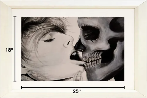 Vista 2 de Framed Tainted Love by Ed Capeau Matted Art Painting Reproduction White Frame