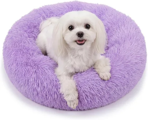 Vista 31 de Cama para perros pequeños, cama calmante para perros pequeños, antiansiedad, cama para cachorros, lavable a máquina, esponjosa, de lujo Verde militar