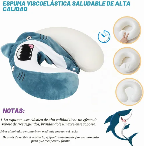 Vista 4 de Linda almohada de cuello para viajes, almohada de cuello para niños con máscara para los ojos para dormir, almohada de espuma viscoelástica