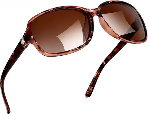 Vista 50 de SIPHEW - Gafas de sol polarizadas para mujer, gafas de sol cuadradas clásicas para mujer con protección UV Gafas de sol polarizadas negras A01