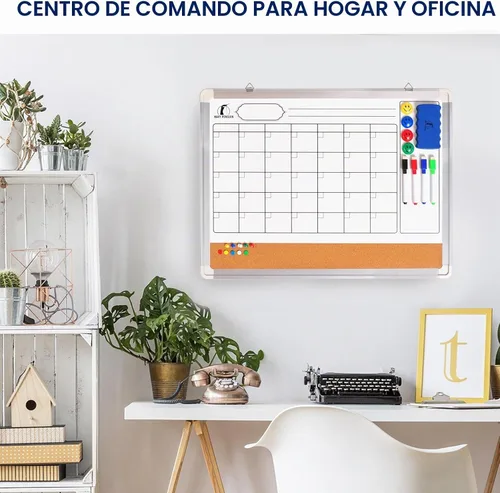Vista 5 de Calendario de borrado en seco para pared, calendario de pizarra blanca