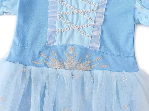 Vista 7 de Eledobby Ropa de princesa para bebés y niñas, enterizo con diadema, disfraz de Halloween, vestido de fiesta de cumpleaños