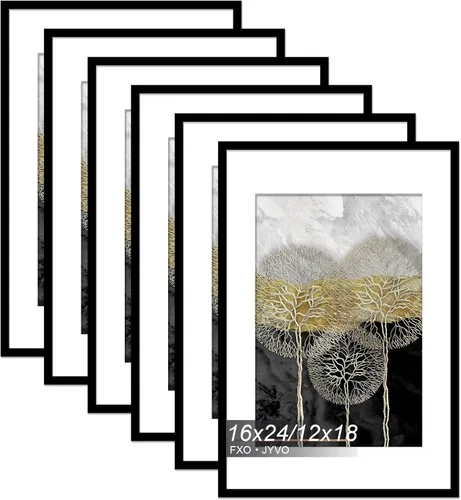 Vista 73 de Fxojyvo Marco de Fotos de 4x6, Muestra Foto de 3.5x5 con Paspartú o 4 x 6 Sin Paspartú, Liviano y de Alta Transparencia Marco de 4 por 6 para Pared