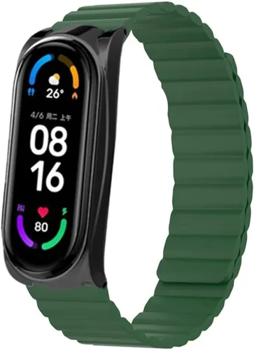 Vista 10 de Correa compatible con Xiaomi Mi Band 5, correa de silicona KangPlus con cierre magnético para mujeres y hombres, ajustable de 5.5-8.1 pulgadas Azul