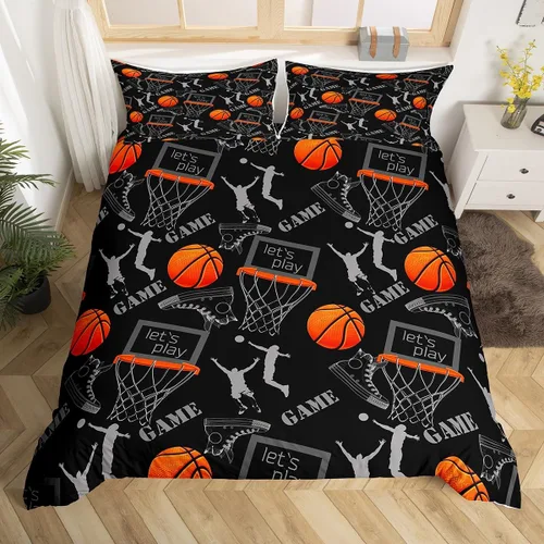 Vista 20 de Erosebridal Hockey Twin Duvet Cover for Boys,Blue and Black Sports Bedding Sets for Kids Teen,Ball Games Gamer Bed Set,Ice Hockey Field Quilt Cover