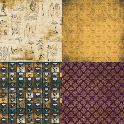 Vista 4 de Álbum de recortes de puntos con tema de feliz Halloween, papel de álbum de recortes, papel de castillo silencioso, para hacer tarjetas, fondo