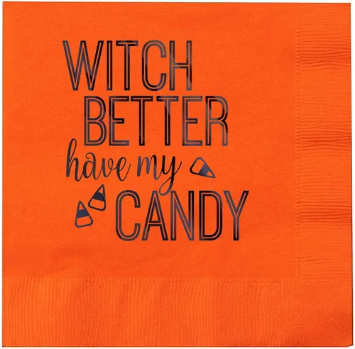 Vista 2 de Spooktacular - Servilletas de cóctel de Halloween, 30 servilletas de bebidas de otoño, 3 diseños espeluznantes de servilletas de vacaciones