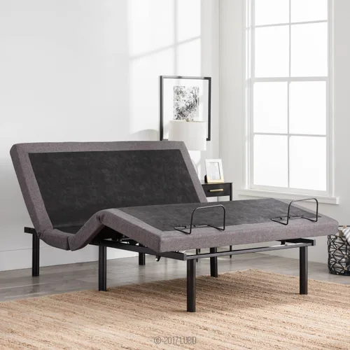 Vista 2 de LUCID - Colchón afelpado de espuma viscoelástica con gel de 10 pulgadas y base ajustable LUCID L300 (tamaño individual XL)