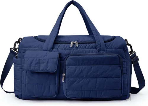 Vista 44 de Bolsa de Gimnasio Pequeña para Mujer, Bolsa de Lona de Viaje, Bolsa de Fin de Semana con Compartimento para Zapatos