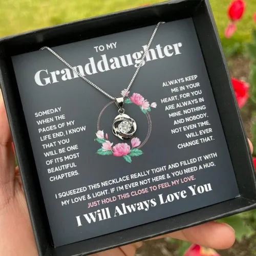 Vista 3 de Collar para nietas, regalos de abuelas o abuelos, para mi nieta, joyería para una graduación o cumpleaños, con una tarjeta y una caja de regalo