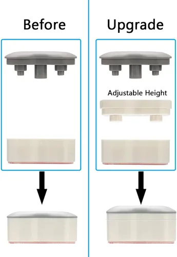 Vista 2 de Parachoques de bidé, 4 almohadillas para aumentar la altura, kit universal de parachoques de asiento con adhesivo fuerte, parachoques de repuesto