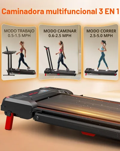 Vista 8 de Walking Pad, Anylife Incline Walking Pads Under Desk 330lb Capacity, 2.5HP Portable Treadmills for Home, Compact Treadmill Small Running Pad with