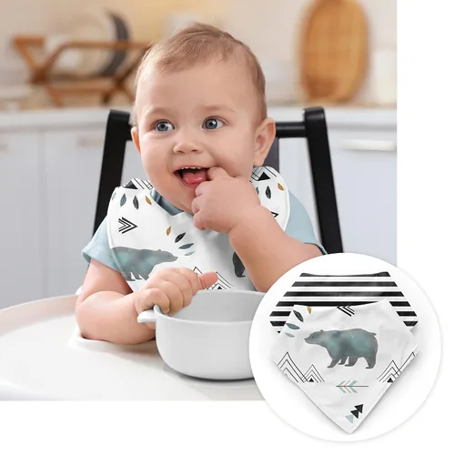 Vista 5 de Sweet Jojo Designs Bear Mountain Boy - Juego de canastilla para bebé recién nacido, color azul pizarra y negro acuarela bosque animal - Juego de 8