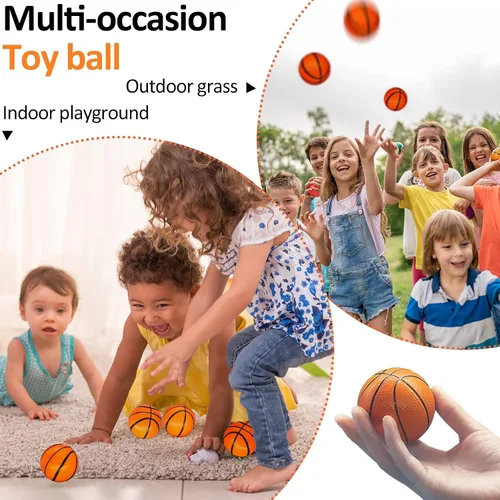 Vista 6 de 60 mini pelotas de baloncesto para el estrés, mini pelota de baloncesto para fiestas, recuerdos de fiesta de 2.5 pulgadas, mini pelota deportiva