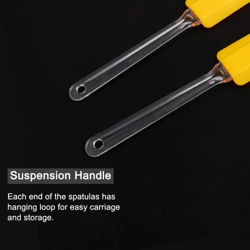 Vista 5 de uxcell Espátula de silicona flexible, resistente al calor, antiarañazos, antiadherente, raspador para cocinar, hornear, amarillo