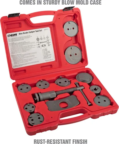 Vista 3 de OEMTOOLS 27111 Juego de herramientas de freno de disco, 11 adaptadores, para la mayoría de las pinzas de pistón nacionales/importadas