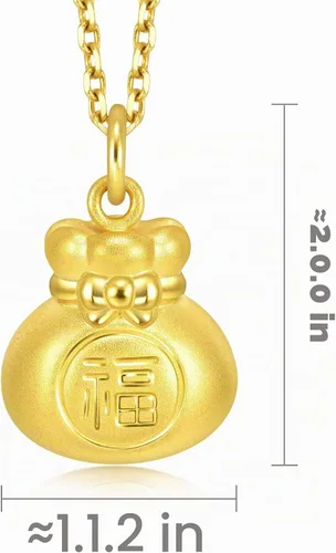 Vista 5 de CHOW SANG SANG 999 24K Gold Chinese Gifting Collection Fortune Bag Charm para mujeres 91975P