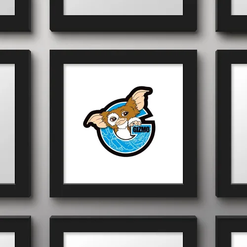 Vista 2 de Trends International Gallery Pops Gremlins - Arte de pared con insignia de Gizmo, versión enmarcada negra, 12 x 12 pulgadas
