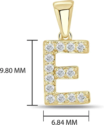 Vista 278 de Collar colgante con letra inicial de diamantes en oro amarillo de 14k (1/10 quilates) 18 pulgadas