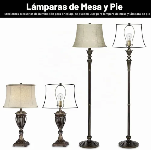 Vista 7 de Kit de soporte de arpa de lámpara de 8 pulgadas con remate y base de sillín desmontable de alta resistencia, juego de 2 accesorios de iluminación