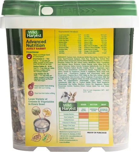 Vista 2 de Wild Harvest Wild Harvest - Dieta de nutrición avanzada para conejos, 4.5 libras (WH-83544)