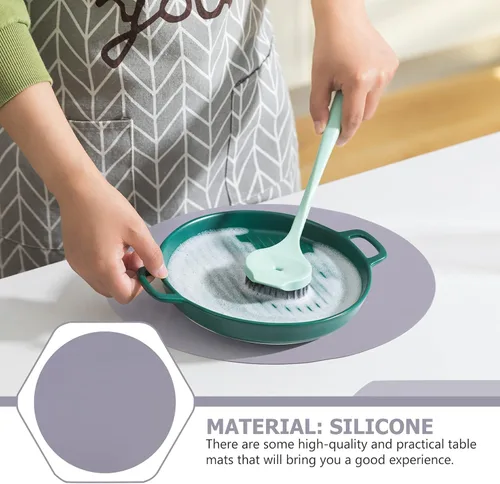Vista 4 de Hemoton Cubierta de alimentos para microondas, 2 piezas, alfombrillas redondas de silicona para hornear, resistentes al calor, antiadherentes