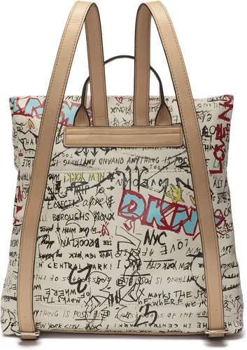 Vista 3 de DKNY Mochila de moda multiusos para mujer, Graffiti blanco icónico Tilly