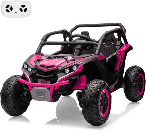 Vista 11 de Coche de paseo de 24 V para niños, juguete eléctrico todoterreno UTV de 2 Negro