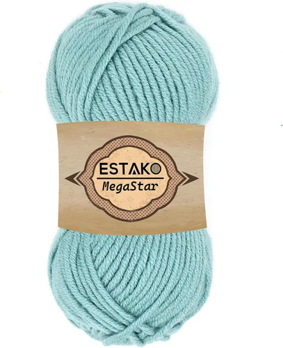 Vista 19 de Estako Megastar, 3.52 Oz (100g) de hilo de acrílico 75% y lana 25%, suave, peso grueso voluminoso #5 para crochet y tejer 120 yardas (110m)