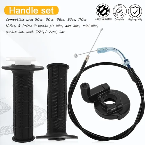 Vista 4 de Juego de cables de agarre con mango de acelerador giratorio para Pit Dirt Mini Pocket de 4 tiempos, bicicleta, Quad ATV 50cc 60cc 66cc 90cc 110cc