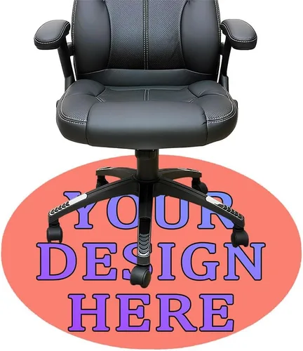 Vista 49 de Tapete redondo personalizado para silla de escritorio de oficina, diseño de tu propio logotipo de foto, texto, alfombrillas circulares