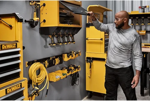 Vista 5 de DEWALT Contenedores de plástico, capacidad de 10 libras, compatible con sistema de almacenamiento de taller DEWALT (DWST82813)
