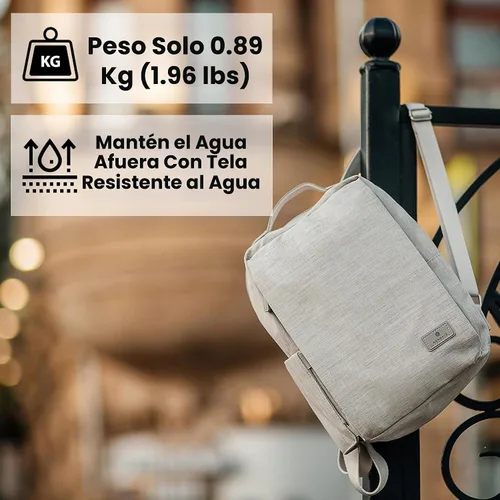 Vista 4 de Nordace Siena II Mini mochila inteligente para uso diario con puerto de carga USB, resistente al agua, elegante mochila para portátil para tareas