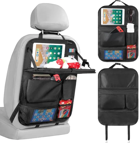 Vista 10 de LUCMO Organizador de asiento trasero de coche con soporte para tableta - 2 piezas, organizador de almacenamiento de coche con 6 bolsillos