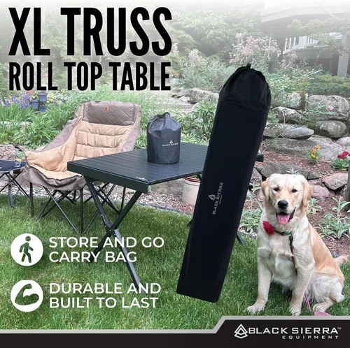 Vista 6 de Black Sierra XL - Mesa de camping portátil plegable, mesa ligera para uso en interiores y exteriores, para picnic y fiesta de campo, bolsa